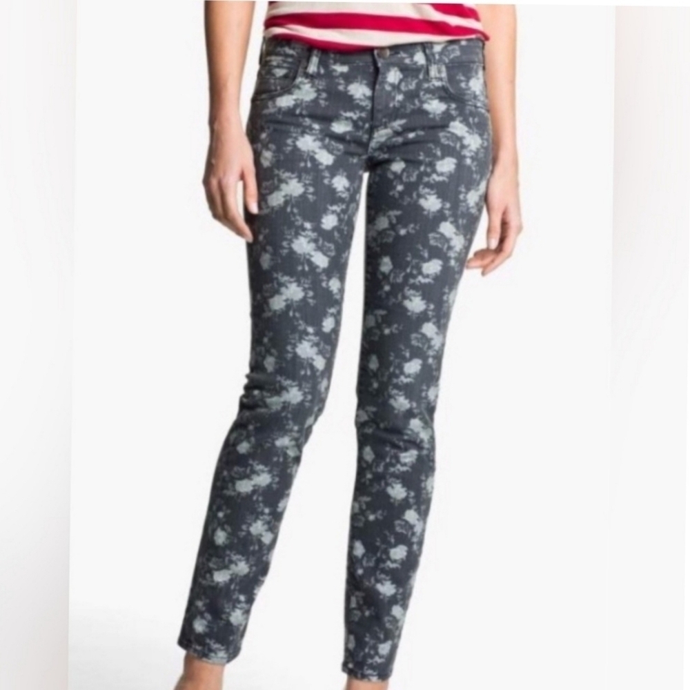 KUT From The Cloth Grey Floral Diana Skinny Jeans Size 8 - Picture 5 of 7